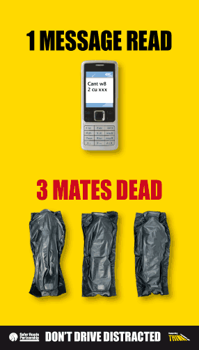 Poster with caption: 1 message read - 3 mates dead