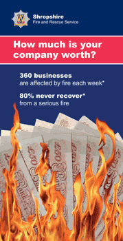 Cover of a Business Fire Safety leaflet entitled - How much is your company worth
