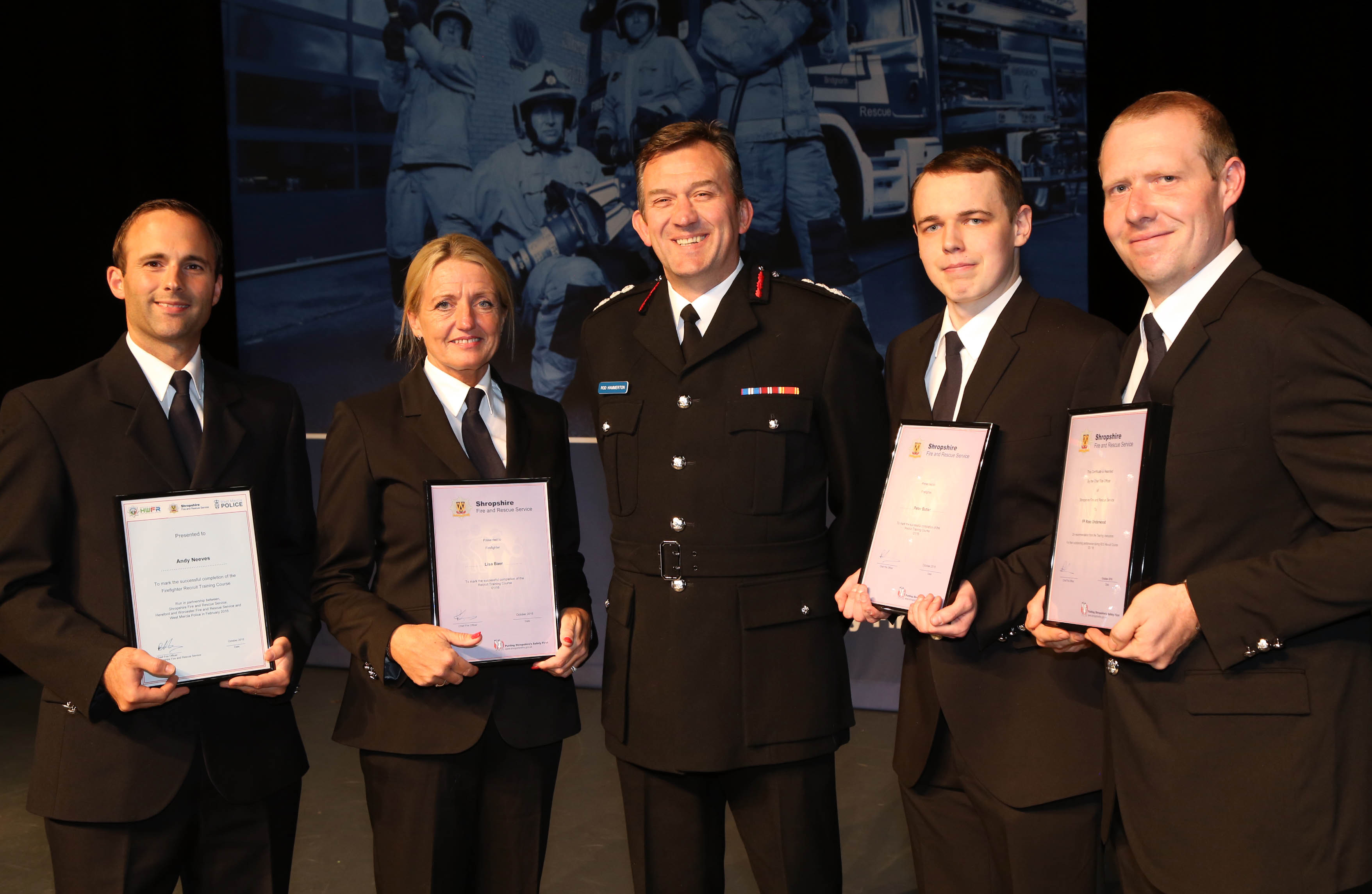 Also featured were firefighters Andy Neeves, a Police CSO from Oswestry; Lisa Baer, from Prees, who joined when Prees firefighters helped her daughter in a road crash; Tesco fishmonger Peter Butler, from Ellesmere, and Hodnet Hall gardener Ross Underwood who won the instructors award for his course.