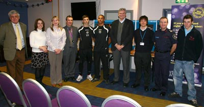 Photo of attendees at Shrewsbury FC for launch of don’t drink and drive campaign