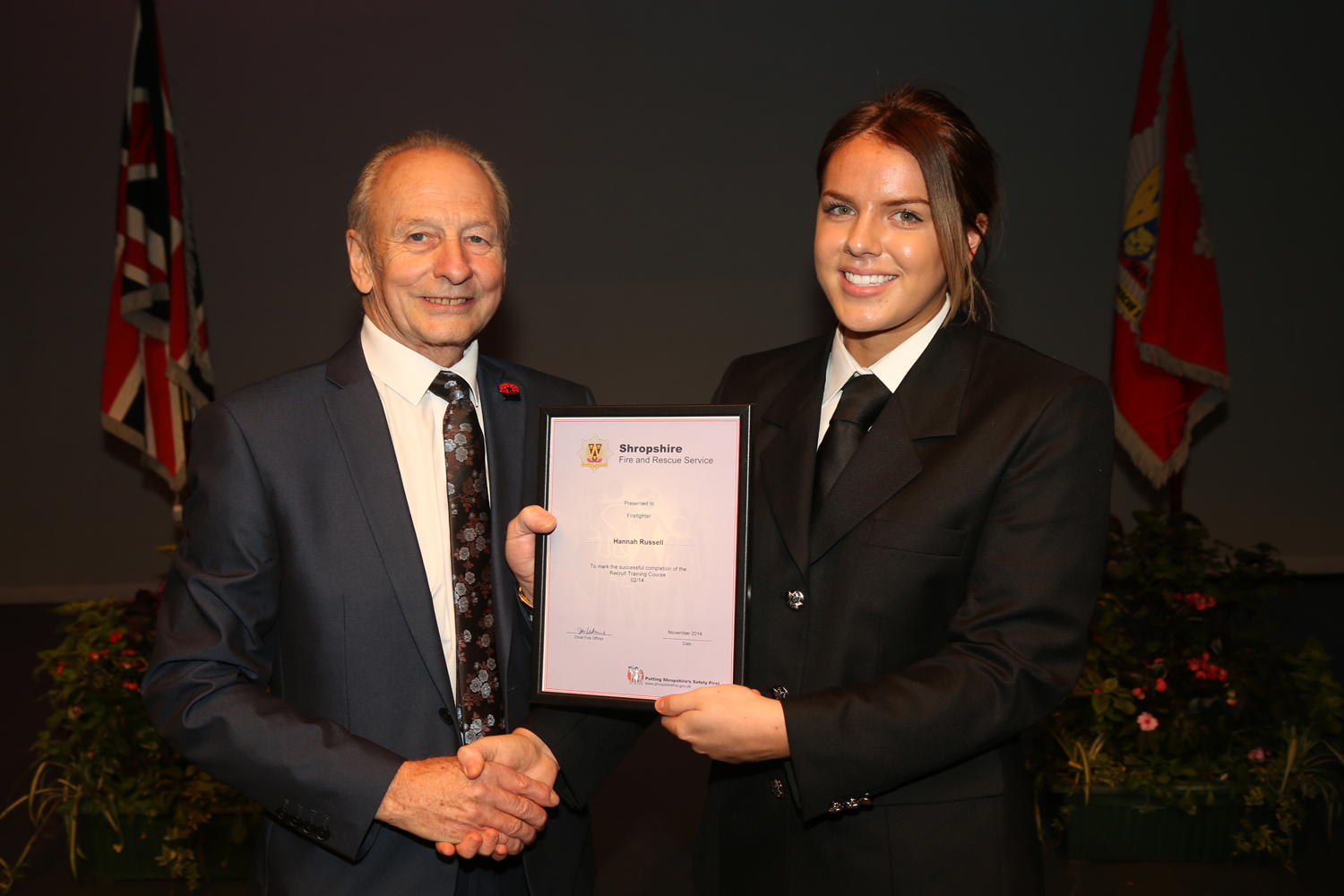 Hannah Russell, of Shrewsbury, with the Instructors' Award