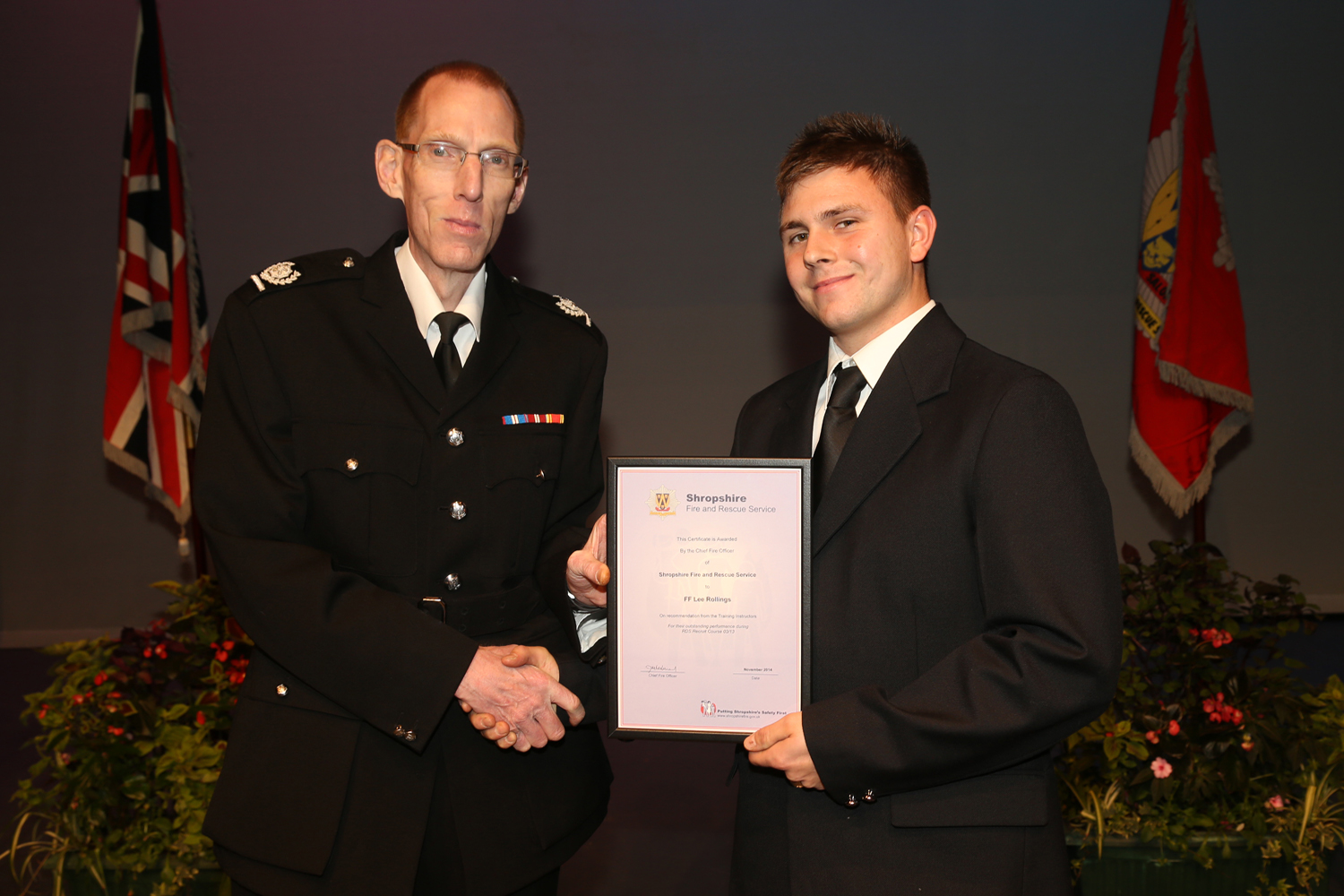 Lee Rollings, of Cleobury Mortimer, with the Instructors' Award