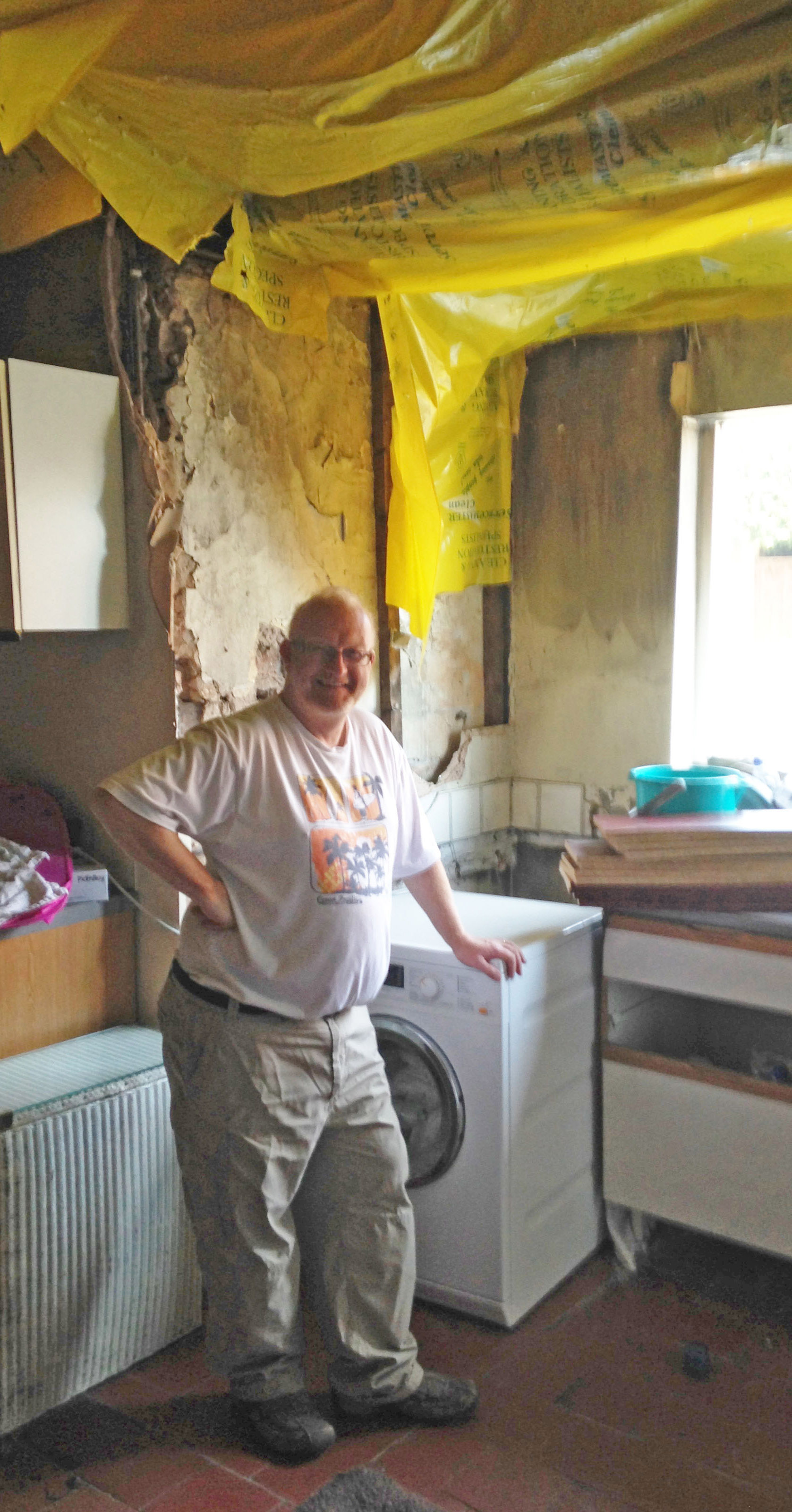 A washing machine fire caused £40,000 damage to Geoff Williams’s historic 18th century Shropshire home 