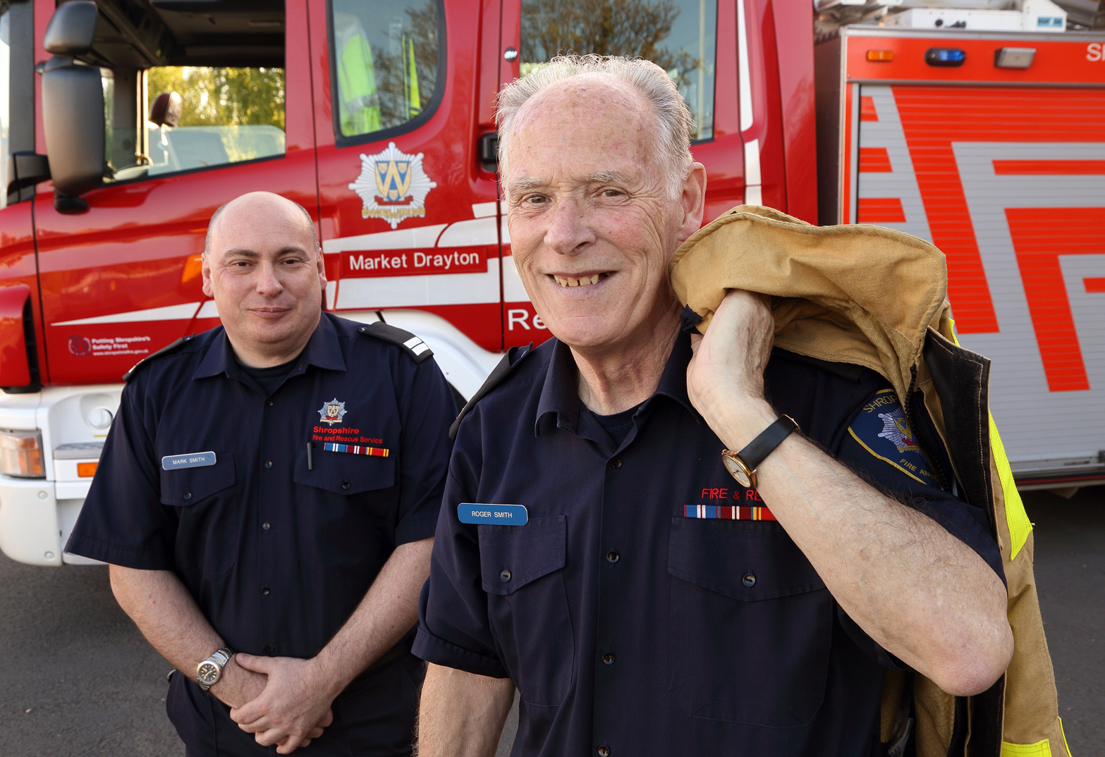Roger Smith with son Mark, also a Shropshire firefighter