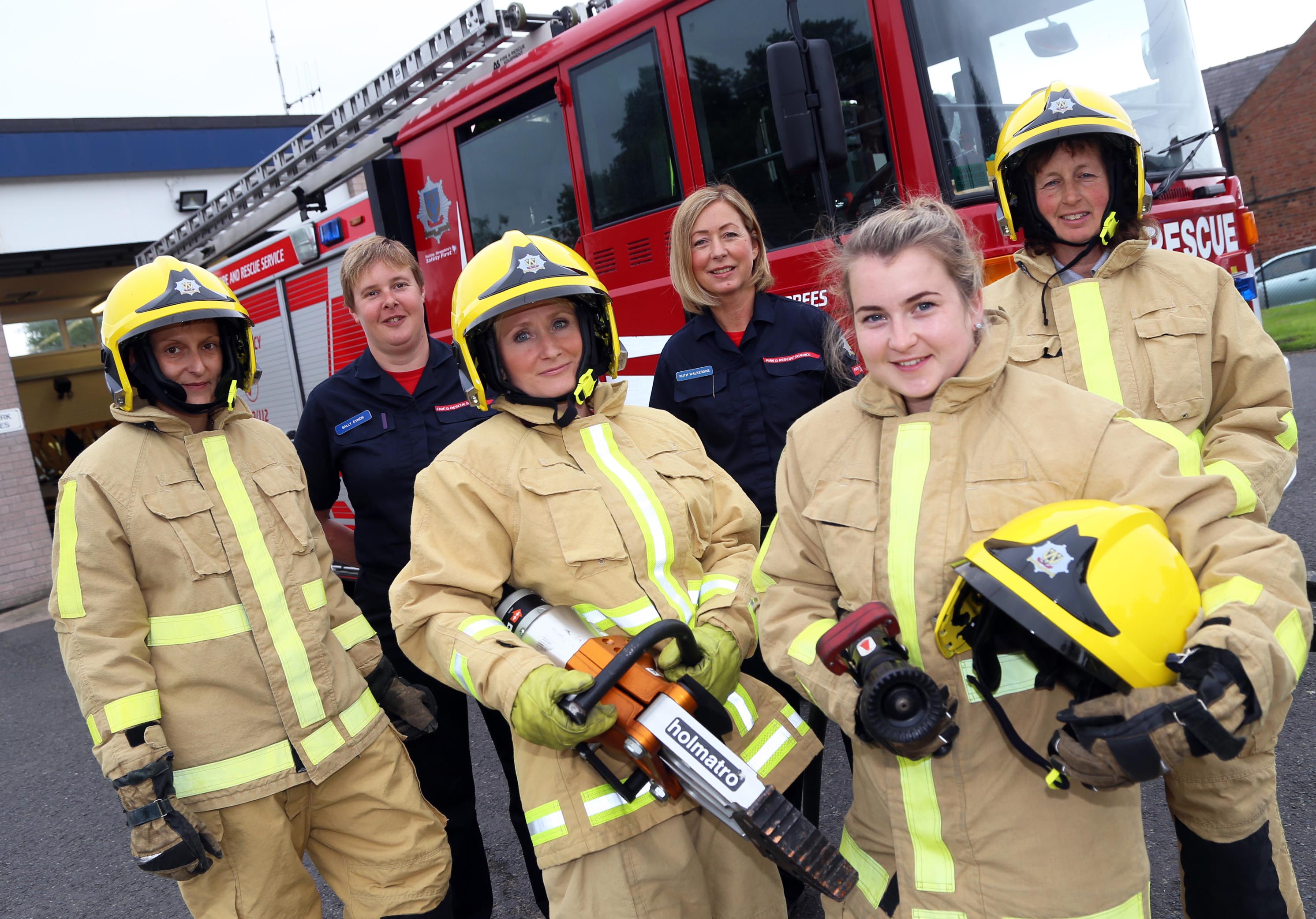 Women at a taster day with Shropshire firefighters held in Prees in 2016 