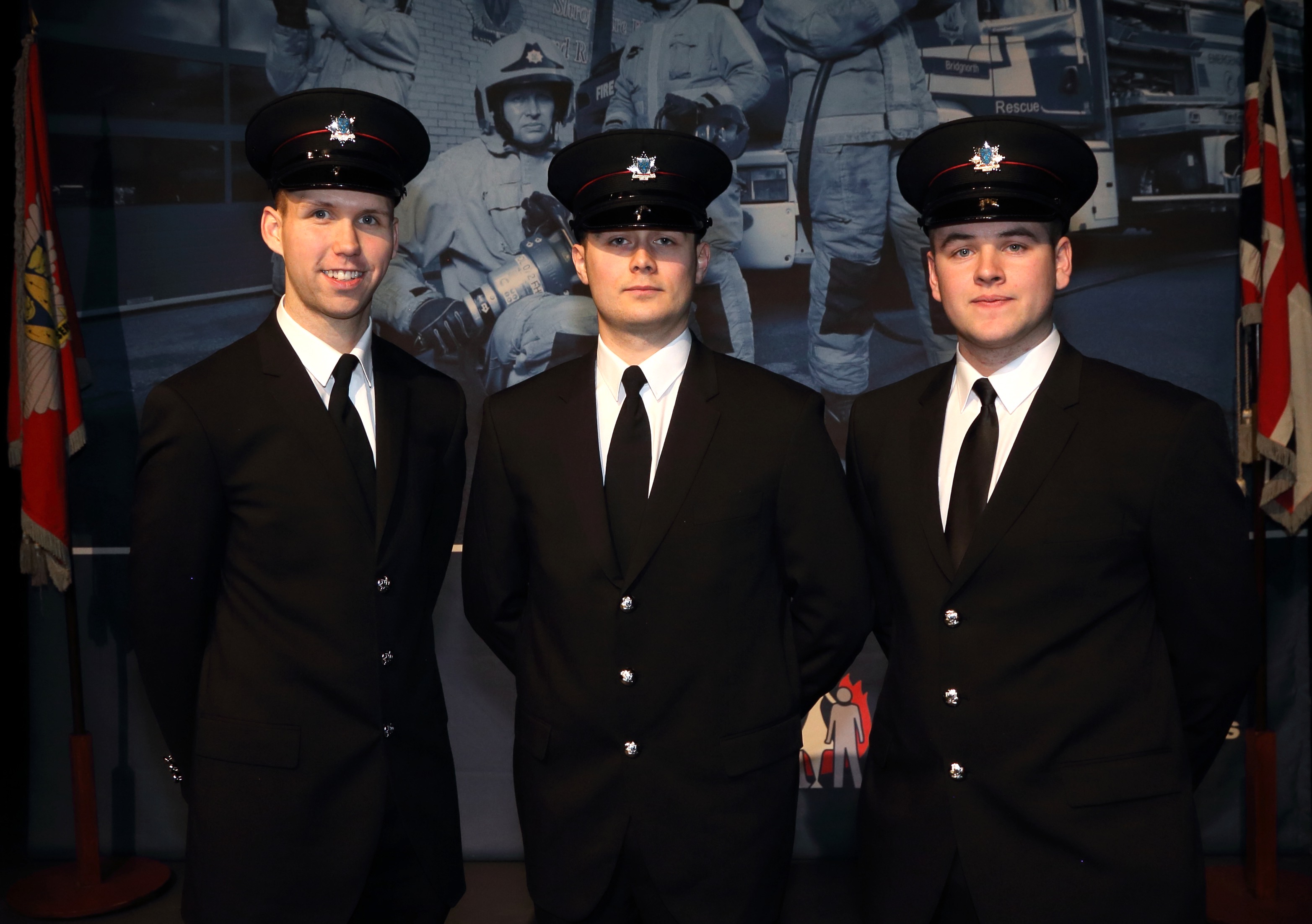 Caterpillar quality engineer Steve Stennett, Daniel Cowan, who works for Europa Fastenings and plumbing and heating engineer Jack Parry.