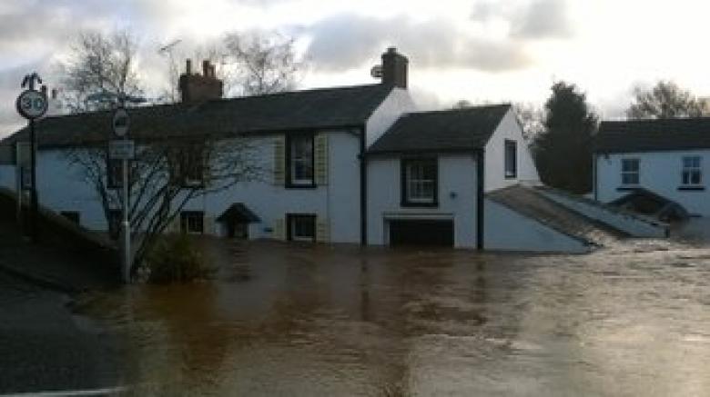 This is what Shropshire boat crew faced when they went to help rescue householders in Cumbria