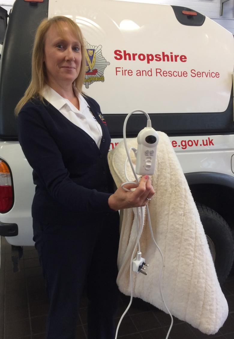 As colder nights approach it's the chance to get electric bankets tested for free with Shropshire Fire and Rescue Service, says Fire Safety Officer Alison Teece