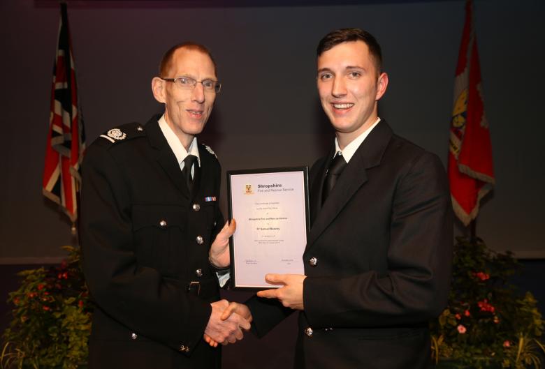 Church Stretton firefighter Sam Beasley wins Top Student award with best mark ever