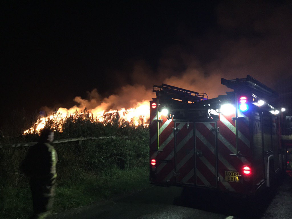 Market Drayton and Wellington firefighters battle a blaze in Crudgington