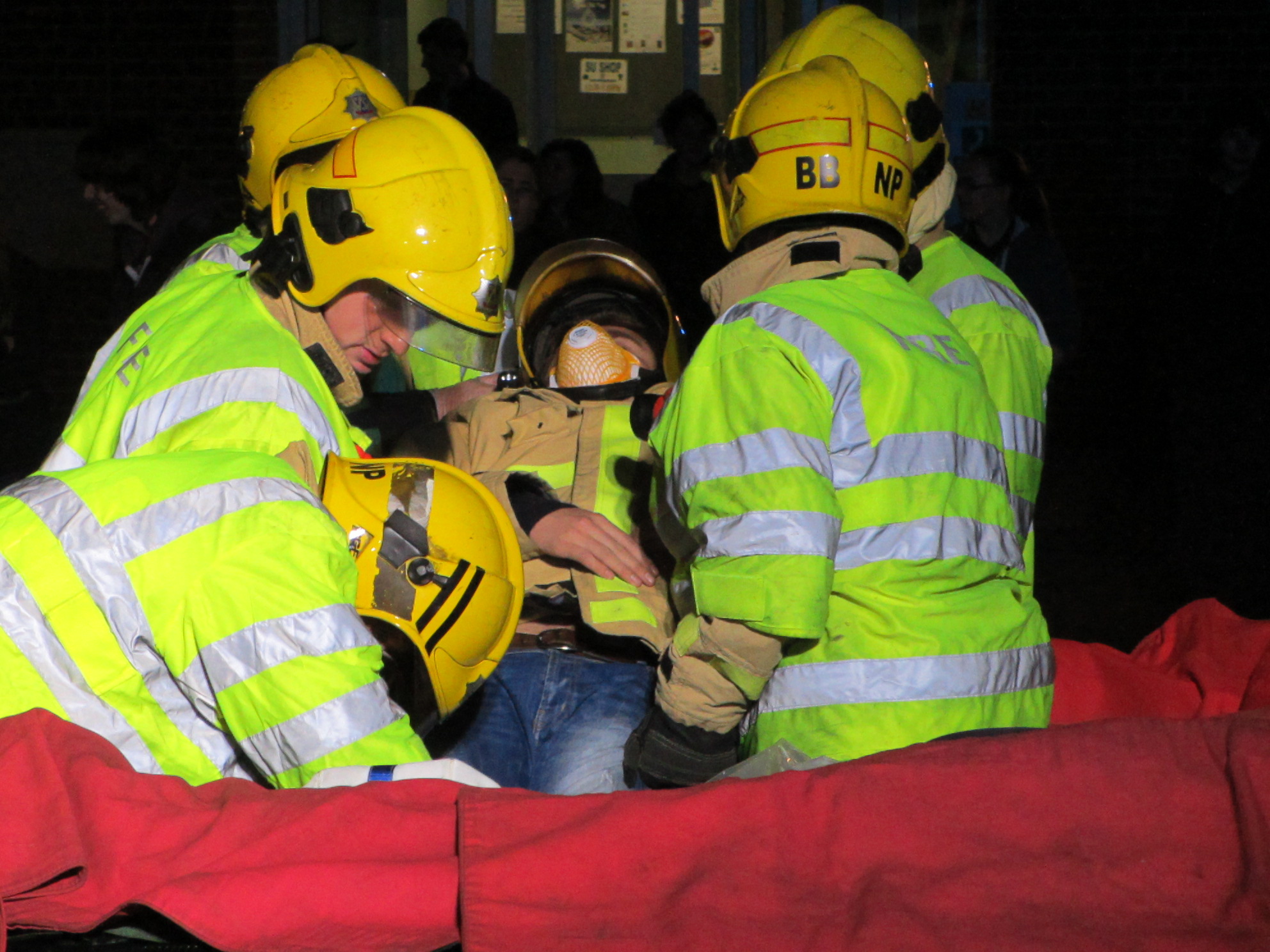 Shropshire firefighters extricate student from Harper Adams University in a mock car crash to educate young people about road safety