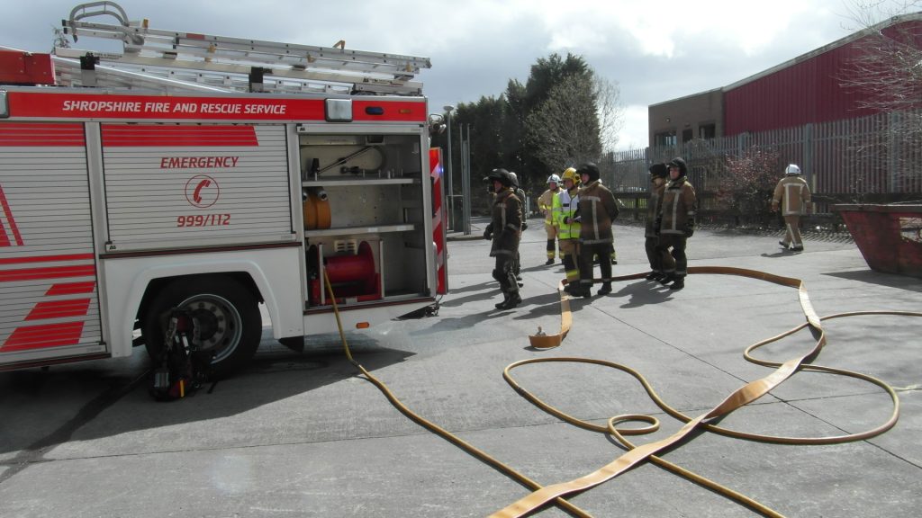 Shropshire firefighters In Training
