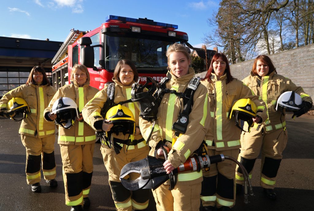 Women at a firefighter taster day in Shropshire