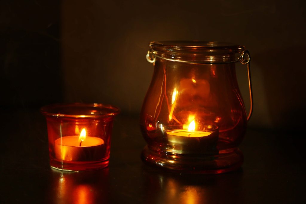 Always place candles firmly in a proper holder so they don't fall over and on a heat resistant surface