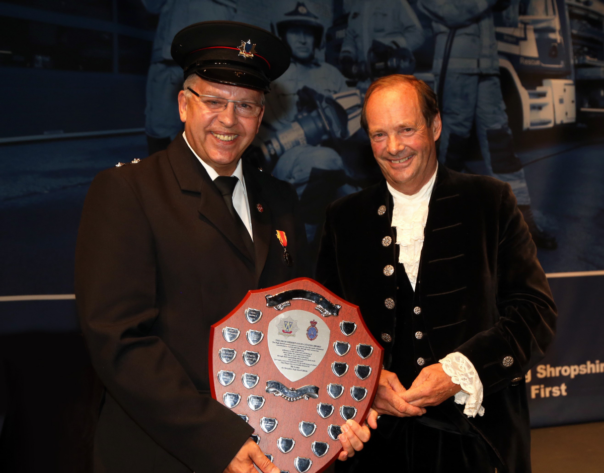 Paul-Pryce-with-his-award-presented-by-the-High-Sheriff-of-Shropshire
